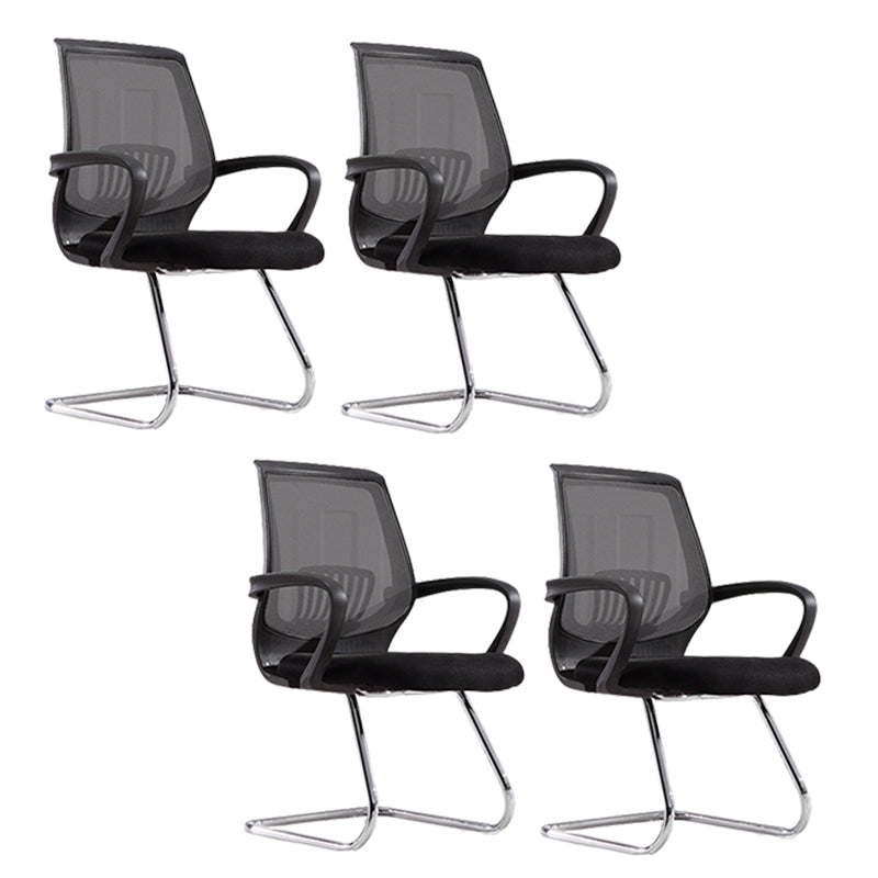 Contemporary Arm Chair Lumbar Support Fixed Arms Office Chair