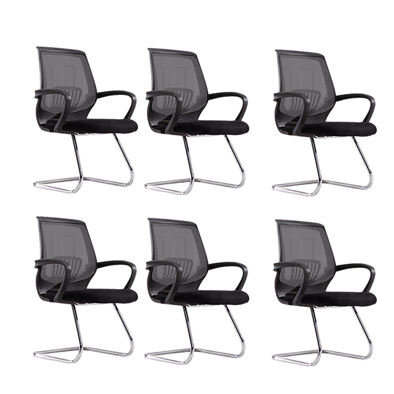 Contemporary Arm Chair Lumbar Support Fixed Arms Office Chair