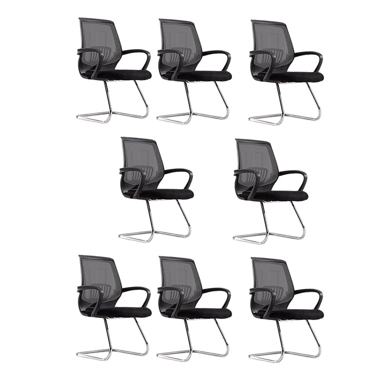 Contemporary Arm Chair Lumbar Support Fixed Arms Office Chair