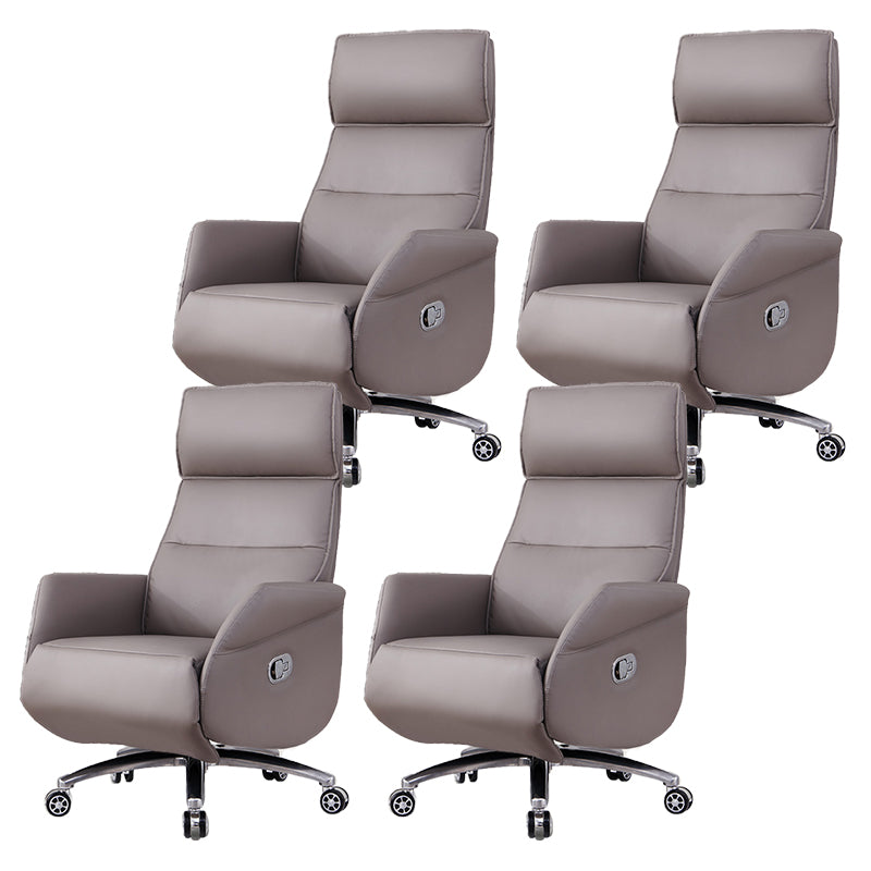 29" Wide Contemporary Managers Chair Gray Leather Executive Chair