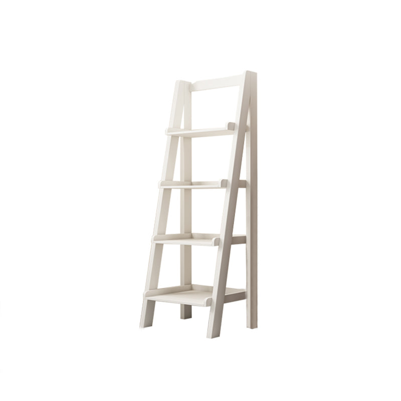 4 Shelves Modern Bookcase Ladder Wooden Open Back Bookshelf ,14.2" W X 55.1" H