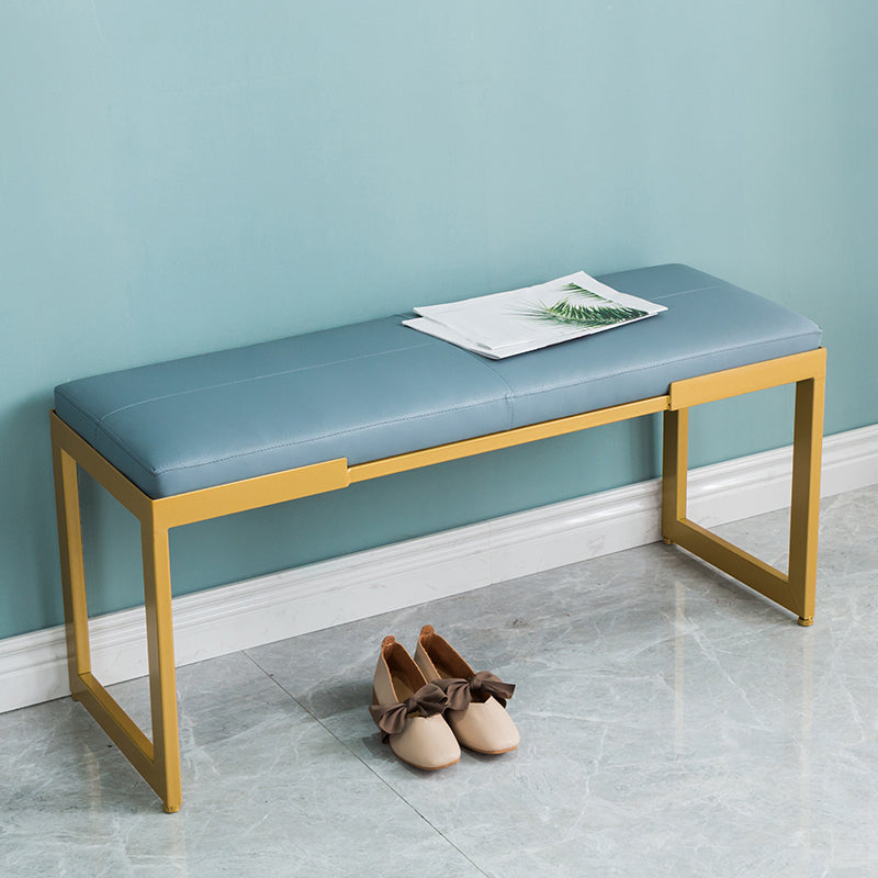 Contemporary Upholstered Seating Bench Bedroom Ottoman Bench in Blue with Legs