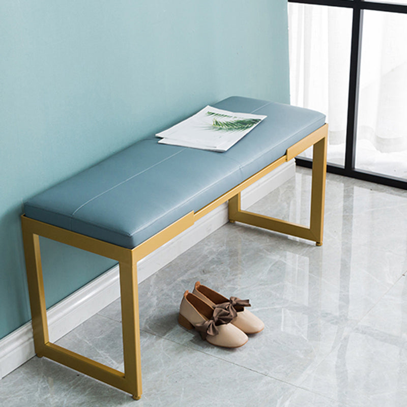 Contemporary Upholstered Seating Bench Bedroom Ottoman Bench in Blue with Legs