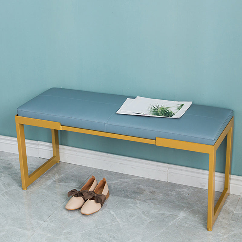 Contemporary Upholstered Seating Bench Bedroom Ottoman Bench in Blue with Legs