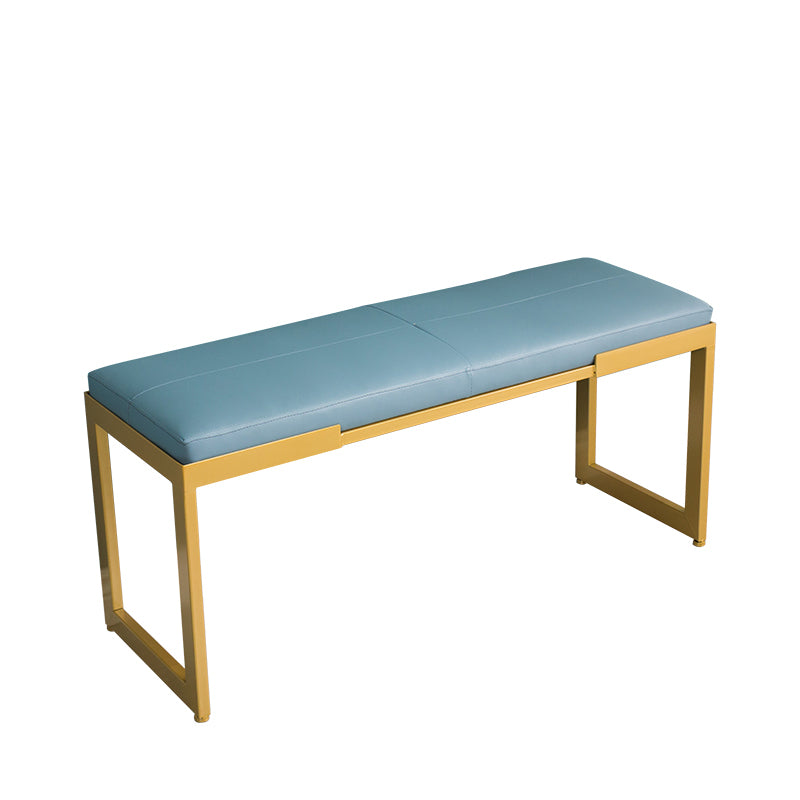 Contemporary Upholstered Seating Bench Bedroom Ottoman Bench in Blue with Legs