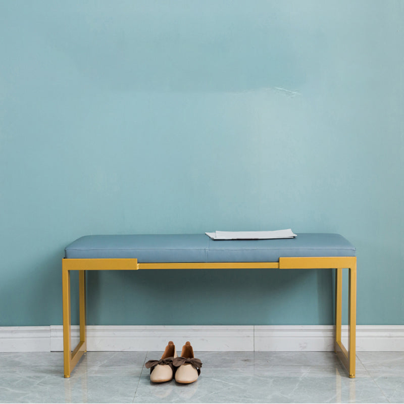 Contemporary Upholstered Seating Bench Bedroom Ottoman Bench in Blue with Legs