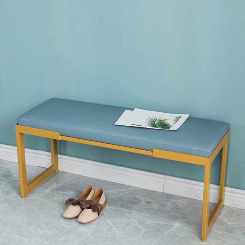 Contemporary Upholstered Seating Bench Bedroom Ottoman Bench in Blue with Legs