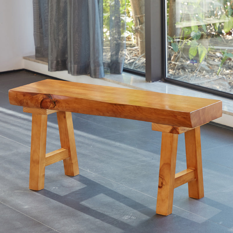 11.7-inch Width Modern Seating Bench Solid Wood Rectangle Bench