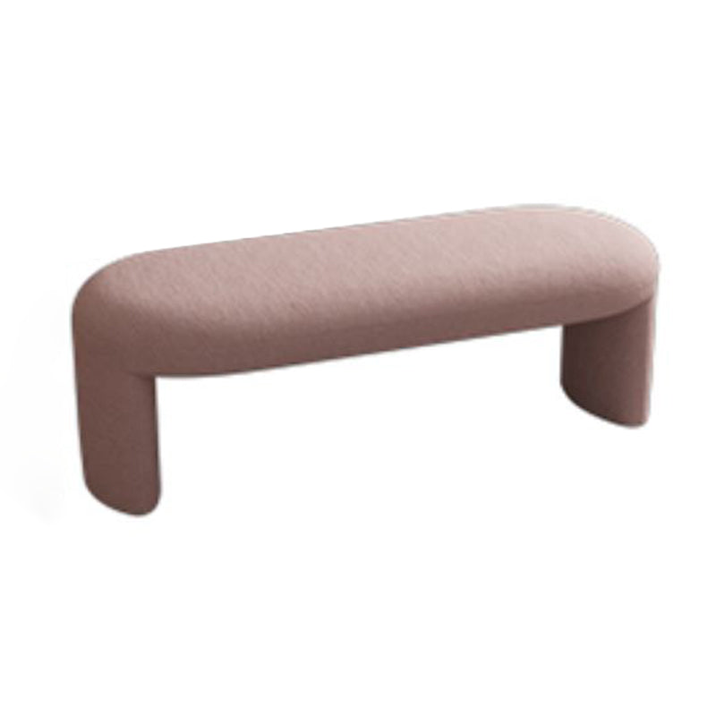 Contemporary Upholstered Bench Bedroom Ottoman Seating Bench 15.7" Height with Legs