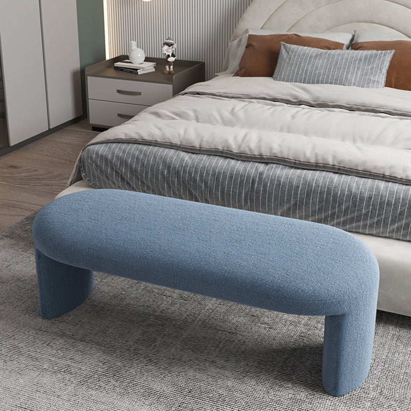 Contemporary Upholstered Bench Bedroom Ottoman Seating Bench 15.7" Height with Legs