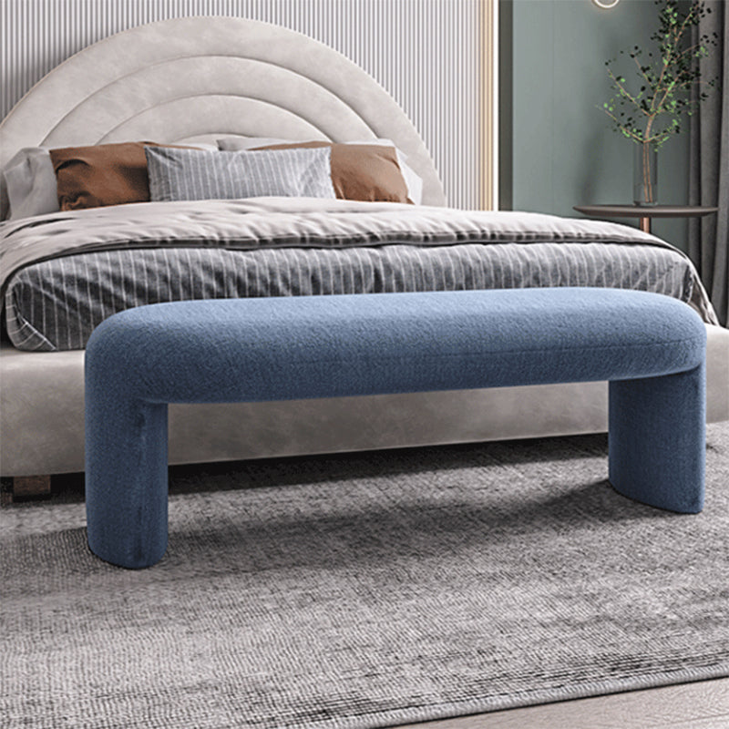 Contemporary Upholstered Bench Bedroom Ottoman Seating Bench 15.7" Height with Legs