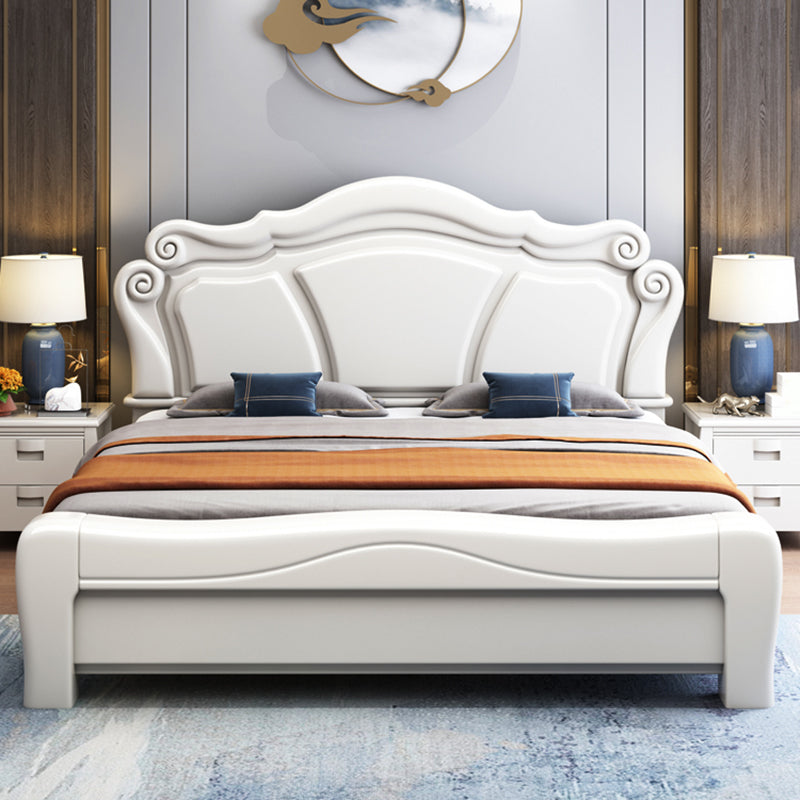 Contemporary Wood Arched Standard Bed, Panel Platform Headboard Bed