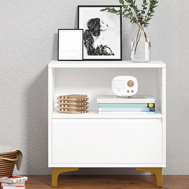 Modern & Contemporary Wooden Accent Chest with Straight Metal Legs