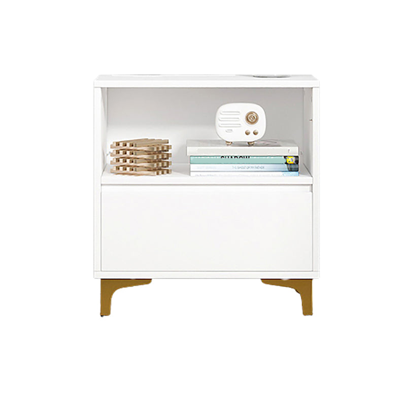 Modern & Contemporary Wooden Accent Chest with Straight Metal Legs