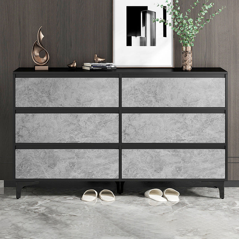 Contemporary Wooden Accent Chest with Metal Straight Legs and Drawers