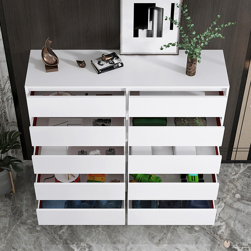 Contemporary Wooden Accent Chest with Metal Straight Legs and Drawers