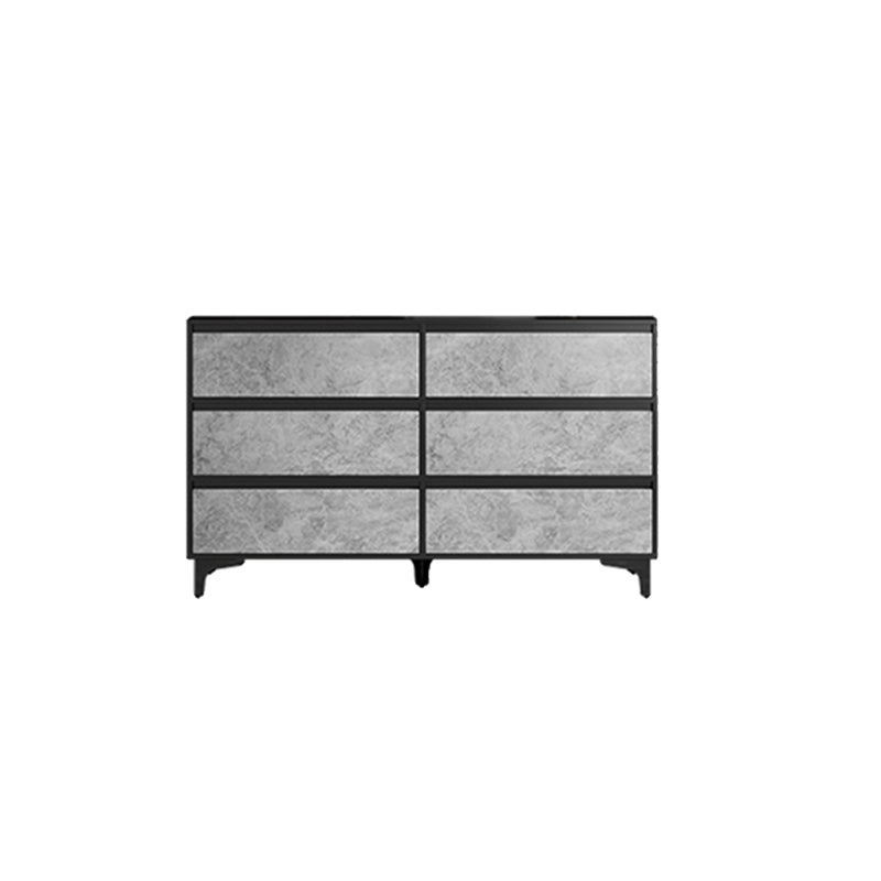 Contemporary Wooden Accent Chest with Metal Straight Legs and Drawers