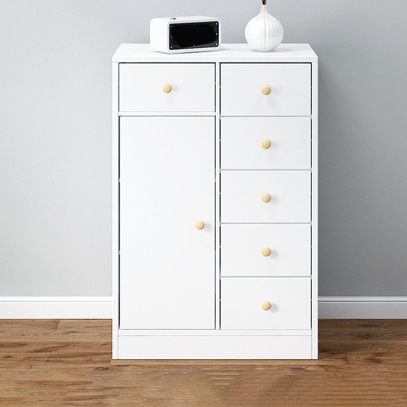 Contemporary Accent Cabinet with 6 Drawers in Wood Storage Cabinet