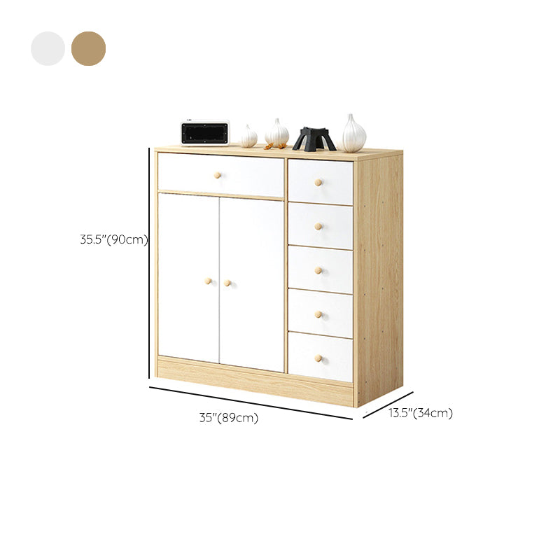 Contemporary Accent Cabinet with 6 Drawers in Wood Storage Cabinet