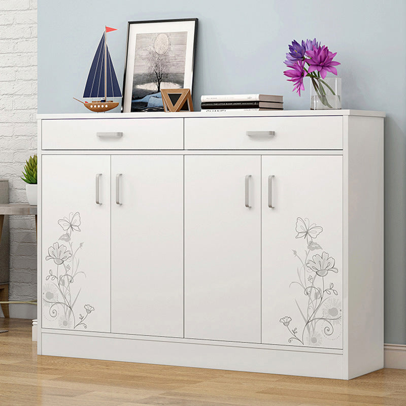 Contemporary Accent Cabinet with 2 Drawers and 4 Wooden Doors