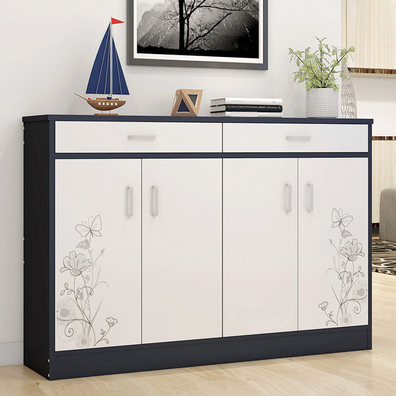 Contemporary Accent Cabinet with 2 Drawers and 4 Wooden Doors