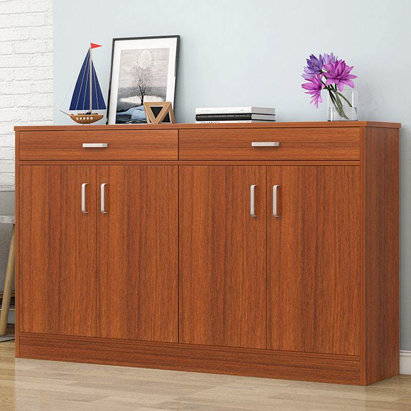 Contemporary Accent Cabinet with 2 Drawers and 4 Wooden Doors