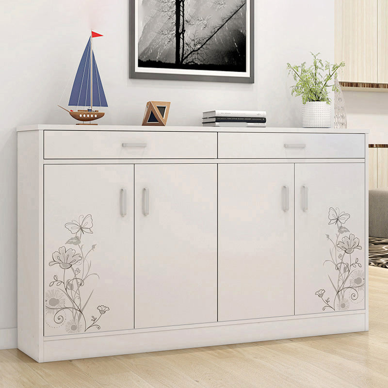 Contemporary Accent Cabinet with 2 Drawers and 4 Wooden Doors