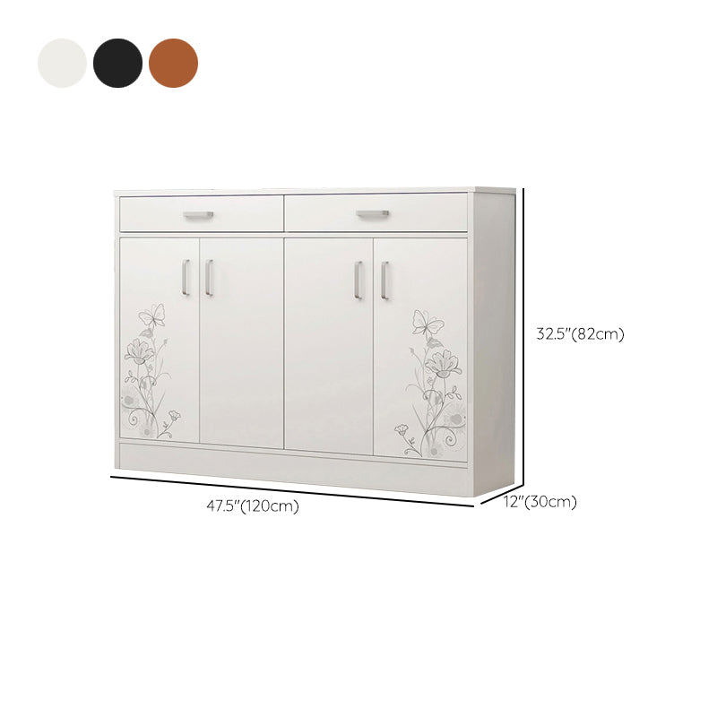 Contemporary Accent Cabinet with 2 Drawers and 4 Wooden Doors