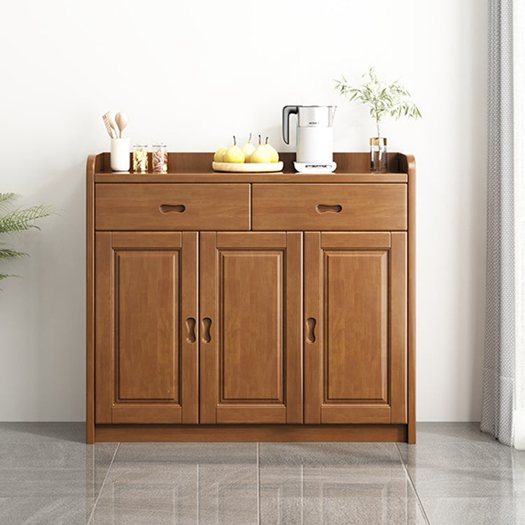 Modern Accent Cabinet with 2 Drawers in Rubberwood Wooden Cabinet