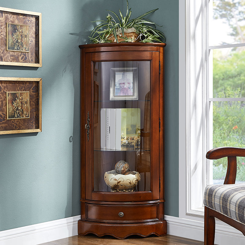 Mid-Century Modern Accent Cabinet Square Side Cabinet with Glass Paned