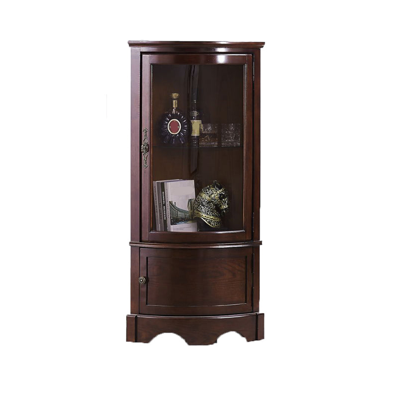 Mid-Century Modern Accent Cabinet Square Side Cabinet with Glass Paned