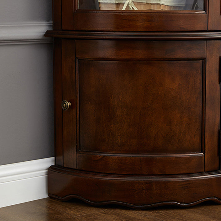 Mid-Century Modern Accent Cabinet Square Side Cabinet with Glass Paned