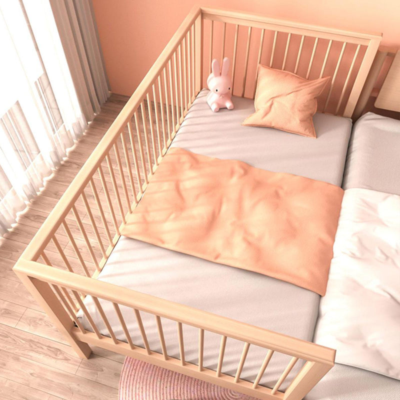 Modern & Contemporary Solid Wood with Guardrail No Theme Slat Beech Bed