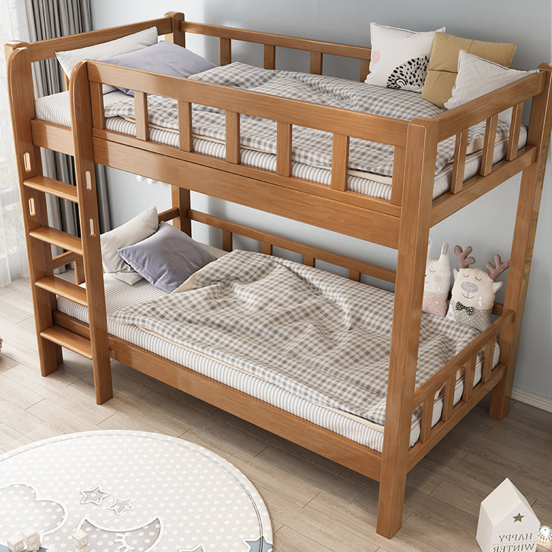 Scandinavian Natural Standard Bunk with Built-In Ladder and Guardrail