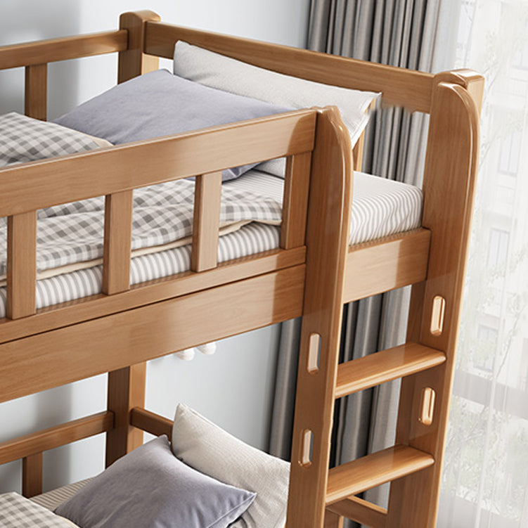 Scandinavian Natural Standard Bunk with Built-In Ladder and Guardrail