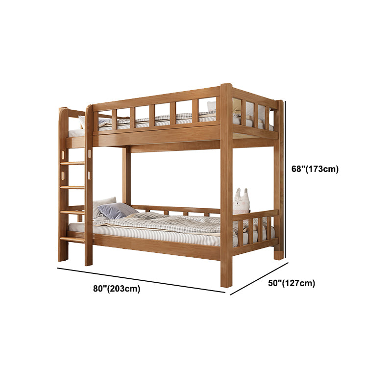 Scandinavian Natural Standard Bunk with Built-In Ladder and Guardrail