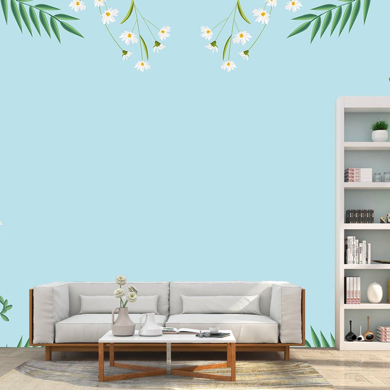 Modern Illustration Mural Wallpaper Leaves Decoration Indoor Wall Mural