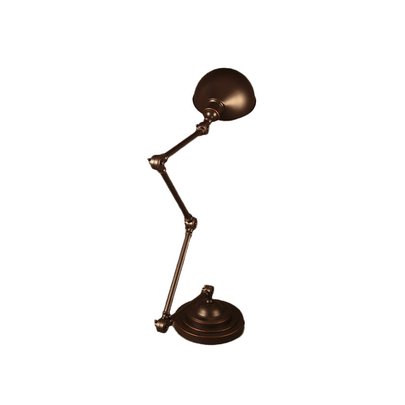 Dome Metal Reading Light Industrial Style 1 Light Study Room Light con brazo oscilante en bronce