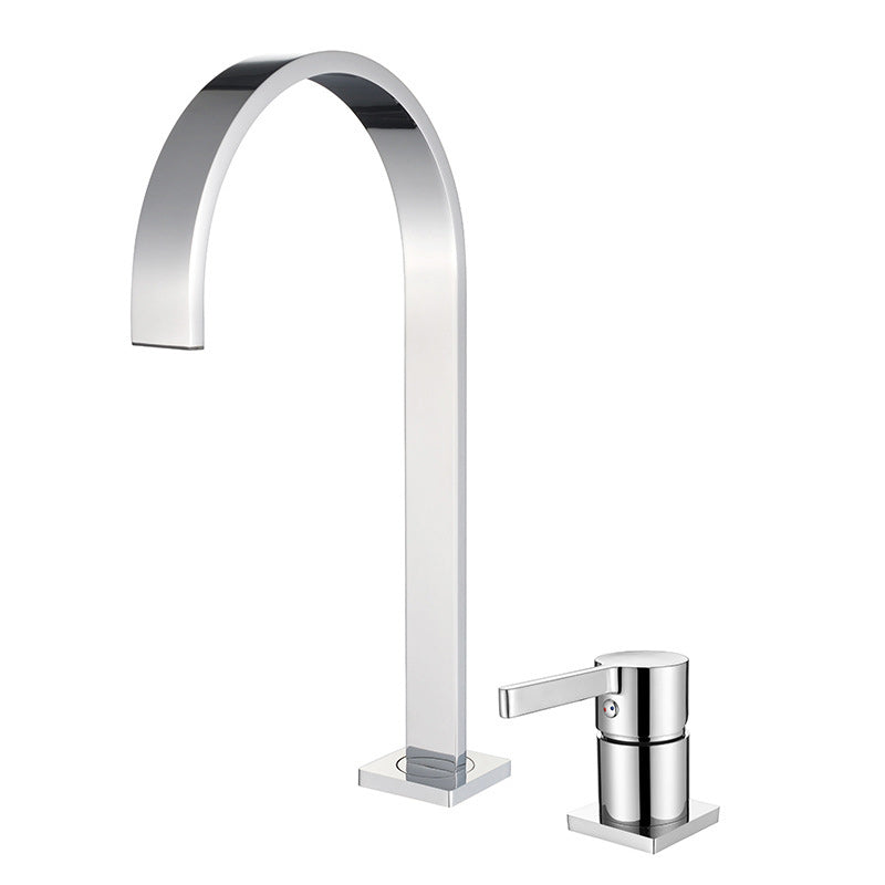 Light Luxury Vanity Sink Faucet Cubic Single Handle Faucet for Bathroom