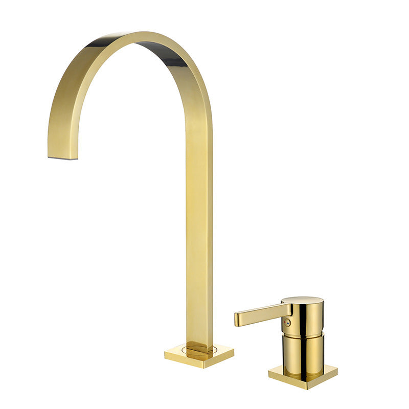 Light Luxury Vanity Sink Faucet Cubic Single Handle Faucet for Bathroom