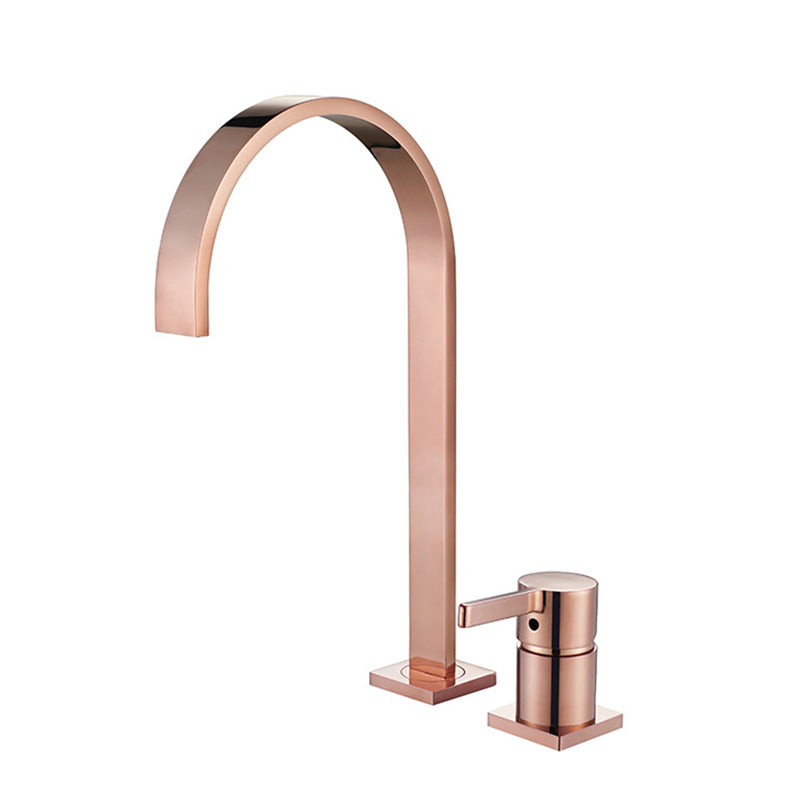 Light Luxury Vanity Sink Faucet Cubic Single Handle Faucet for Bathroom