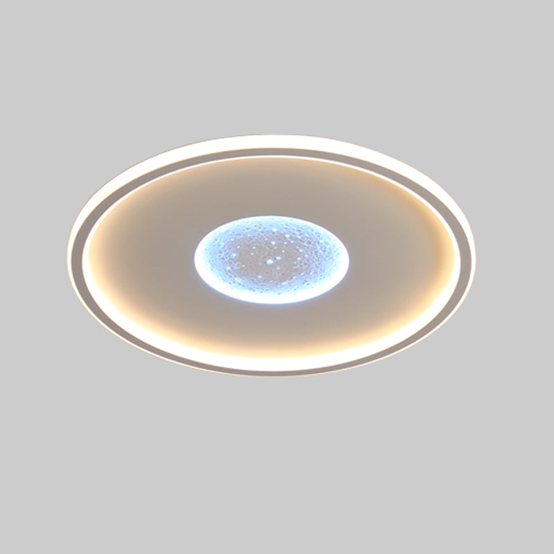 Modern Metal Flush Mount Circle Shape LED Ceiling Light with Acrylic Shade for Bedroom