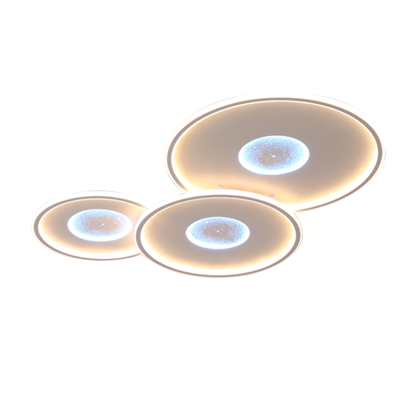 Modern Metal Flush Mount Circle Shape LED Ceiling Light with Acrylic Shade for Bedroom