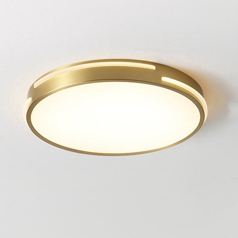 Round LED Ceiling Light Modern Simple Ceiling Mount Light with Copper for Living Room