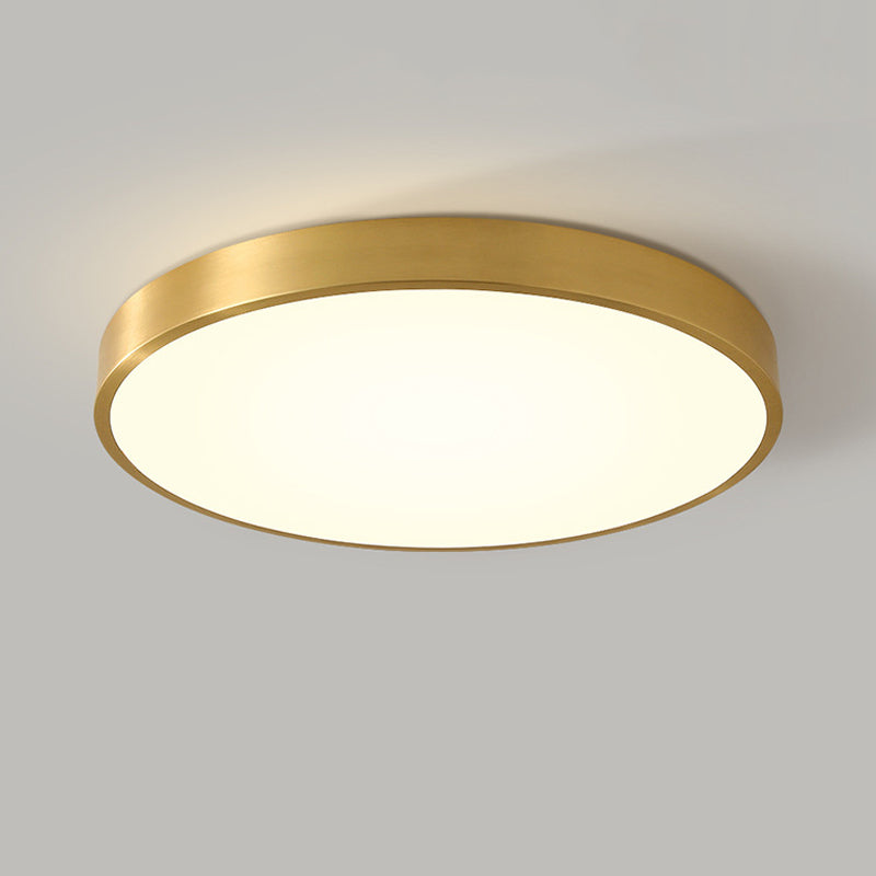 Round LED Ceiling Light Modern Simple Ceiling Mount Light with Copper for Living Room