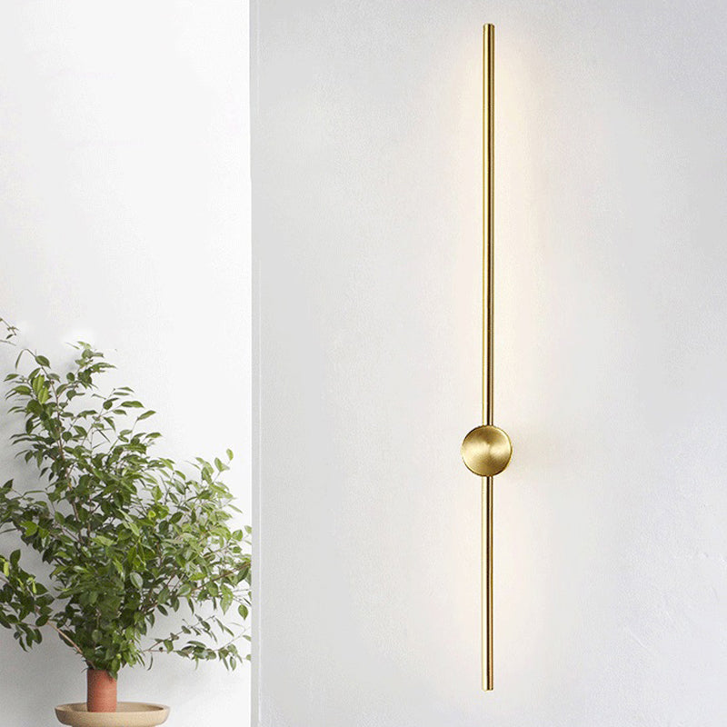 1-Light Linear Sconce Lights Modern Metal Wall Lighting Ideas in Gold