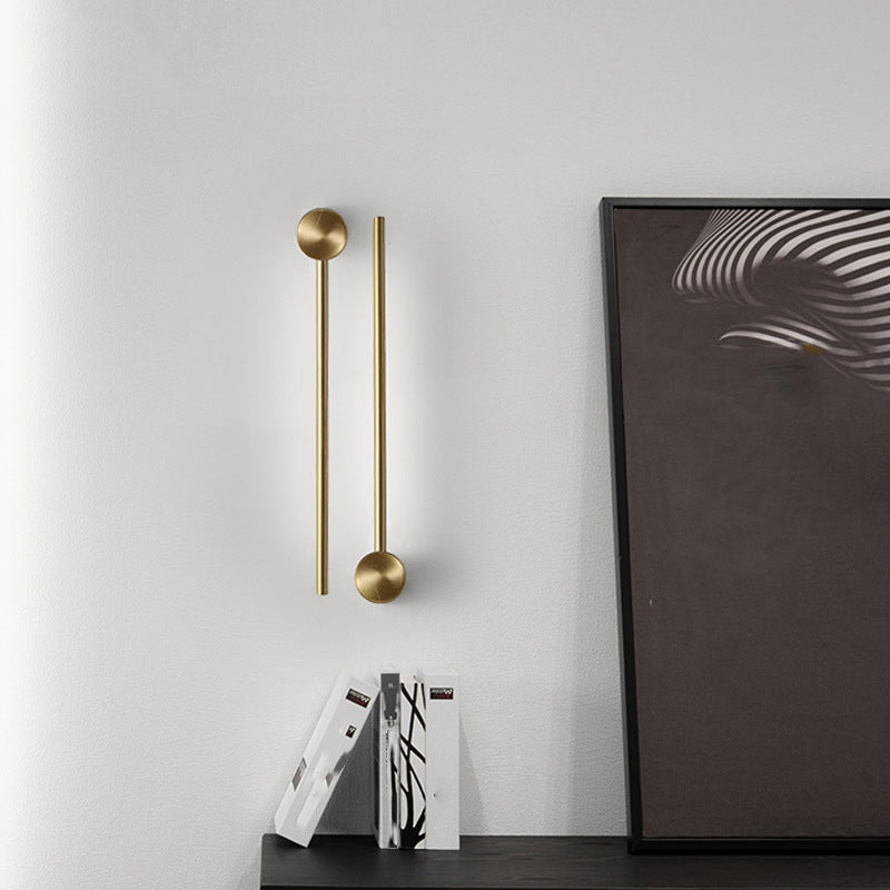 1-Light Linear Sconce Lights Modern Metal Wall Lighting Ideas in Gold