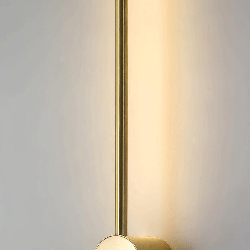 1-Light Linear Sconce Lights Modern Metal Wall Lighting Ideas in Gold