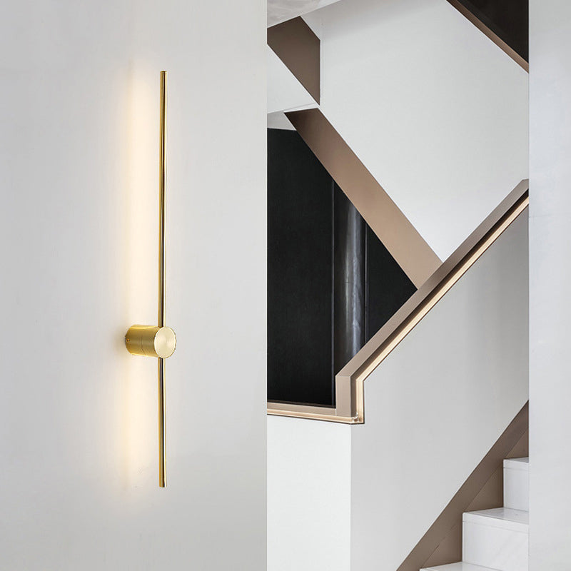 1-Light Linear Sconce Lights Modern Metal Wall Lighting Ideas in Gold