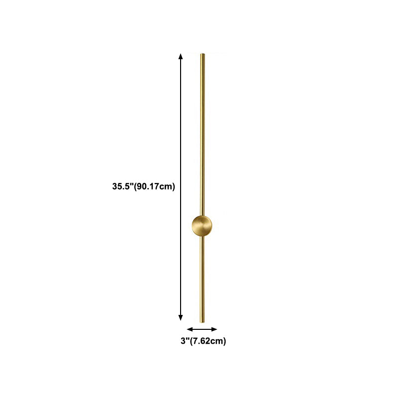 1-Light Linear Sconce Lights Modern Metal Wall Lighting Ideas in Gold